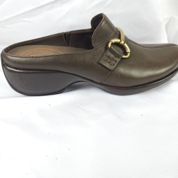 Rockport Womens 6.5M Brown Leather DMX Horsebit Mules Hydro Shield Clogs Slide - Picture 9 of 12